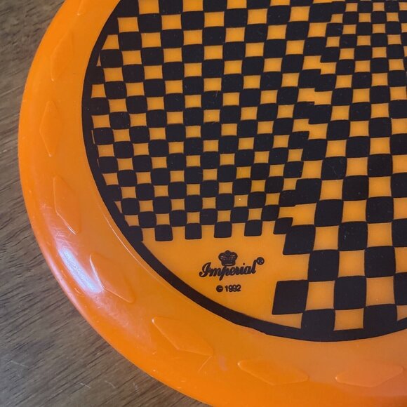 Vintage 90s Frisbee Check it Out by Imperial Orange Checkered 9" 1992 Rare - Picture 5 of 16